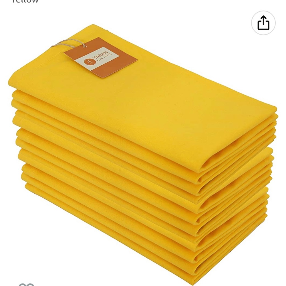 Set of 36 Bright Yellow Cloth Dinner Napkins